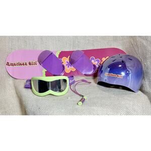 AMERICAN GIRL Snowboard Gear helmet goggles necklace snowboard in original box